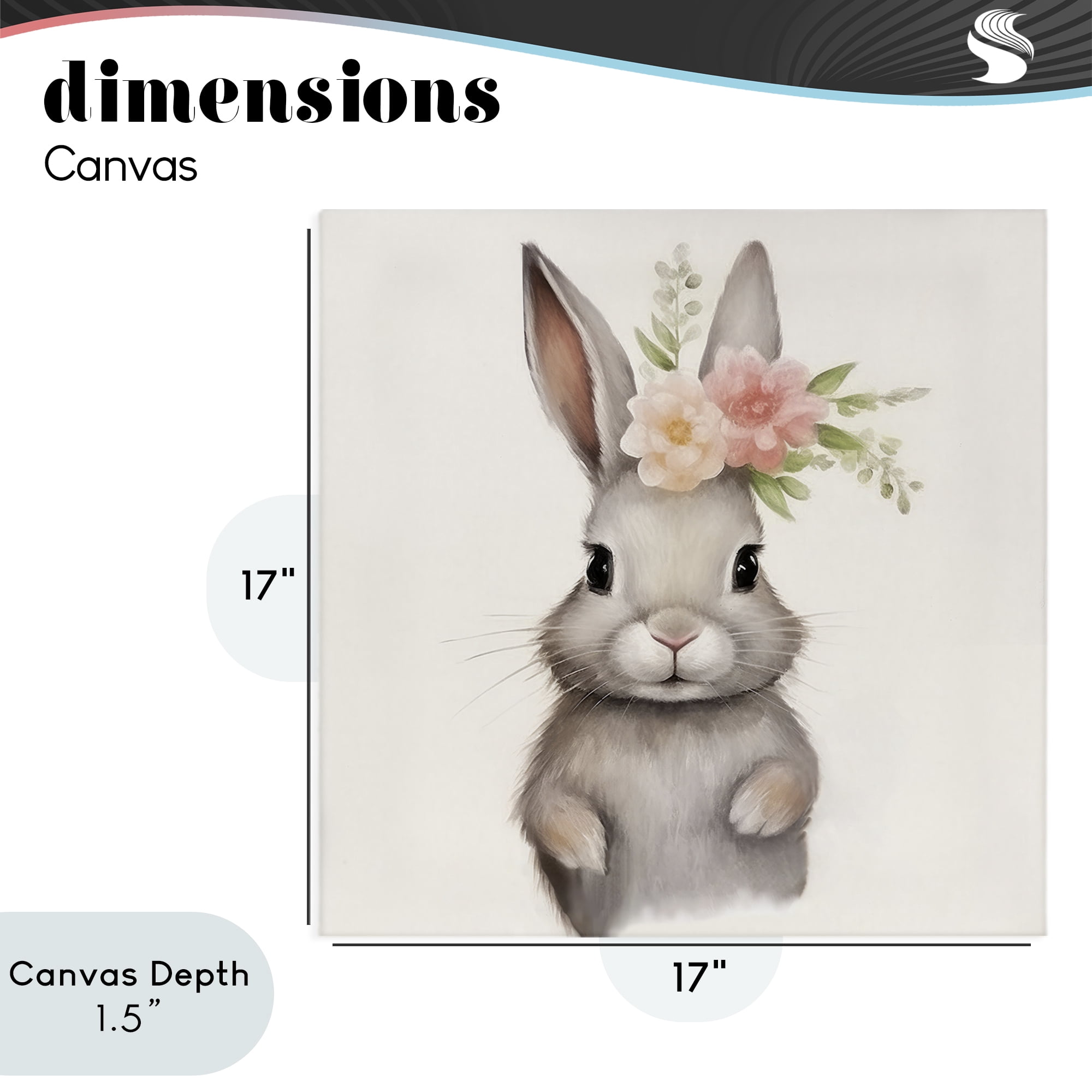 Stupell Industries Sweet Floral Crowned Bunny Canvas Wall Art, design by Lazar Studio