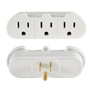 Hyper Tough 3-Pack 3-Outlet White Grounded Adapters, 15 Amps