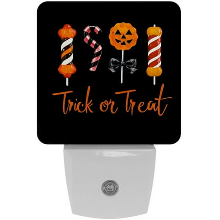 

LED Night Light Lamp with Smart Sensor Dusk to Dawn Sensor 2-Pack for Bedroom Bathroom Hallway White 0.5W Plug-in Halloween Candy Skull Trick Or Treat