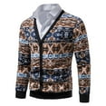 thumbnail image 2 of Mens SpringSummer Thin Printed Large Pocket Knit Cardigan Sweater Jacket, 2 of 6