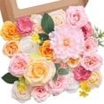thumbnail image 1 of Flores Artificiales Serwalin Rosa Amarillo de Seda y Espuma 13x13x2.5 cm, 1 of 9