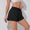 thumbnail image 6 of KPOPLK Women's 2 in 1 Butterfly Running Shorts High-Split Athletic Short High Waisted 3" Liner Workout Gym Short with Pockets Size L,Black, 6 of 8