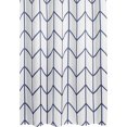 thumbnail image 1 of Polyester Fabric Modern Geometric Herringbone Print Shower Curtain with Reinforced Buttonholes for Master and Guest Bathroom - Machine Washable & Water Resistant - 72" x 72" - Navy Blue/White, 1 of 5
