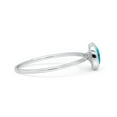 thumbnail image 2 of Round Fashion Petite Dainty Simulated Turquoise Ring Band 925 Sterling Silver Size 6, 2 of 5