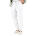 thumbnail image 2 of Innerwin Trousers Drawstring Men Bottoms Holiday High Waist Lightweight Summer Pants White S, 2 of 4