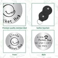 thumbnail image 3 of Pocket Hug Token Long Distance Relationship Stainless Steel Double Sided with PU Leather Keychain Keepsake Gift for Women Men Family Boyfriend Valentines Day Christmas Hug 1.2x1.2 Inch DIY, 3 of 7