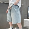 thumbnail image 5 of Coerni Baggy Jean Shorts for Boys' Pull on Short Casual Loose Fit Hip Hop Denim Shorts Casual Straight Leg Short Pants, 5 of 8