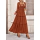 thumbnail image 3 of Vestido PRETTYGARDEN 2025 Maxi Marrón Manga Larga XL, 3 of 8