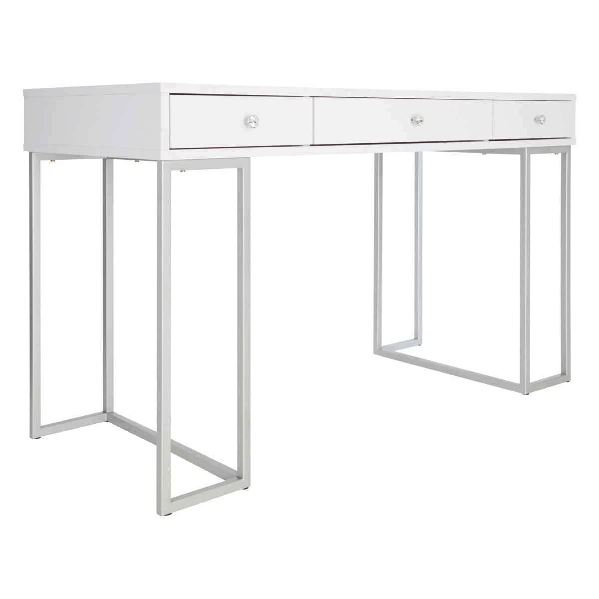 Impressions Vanity Premium Makeup Desk, Celeste Modern Table with 3 Drawers and Crystal Knobs, Perfect for Bedroom Decore (White) - image 3 of 6