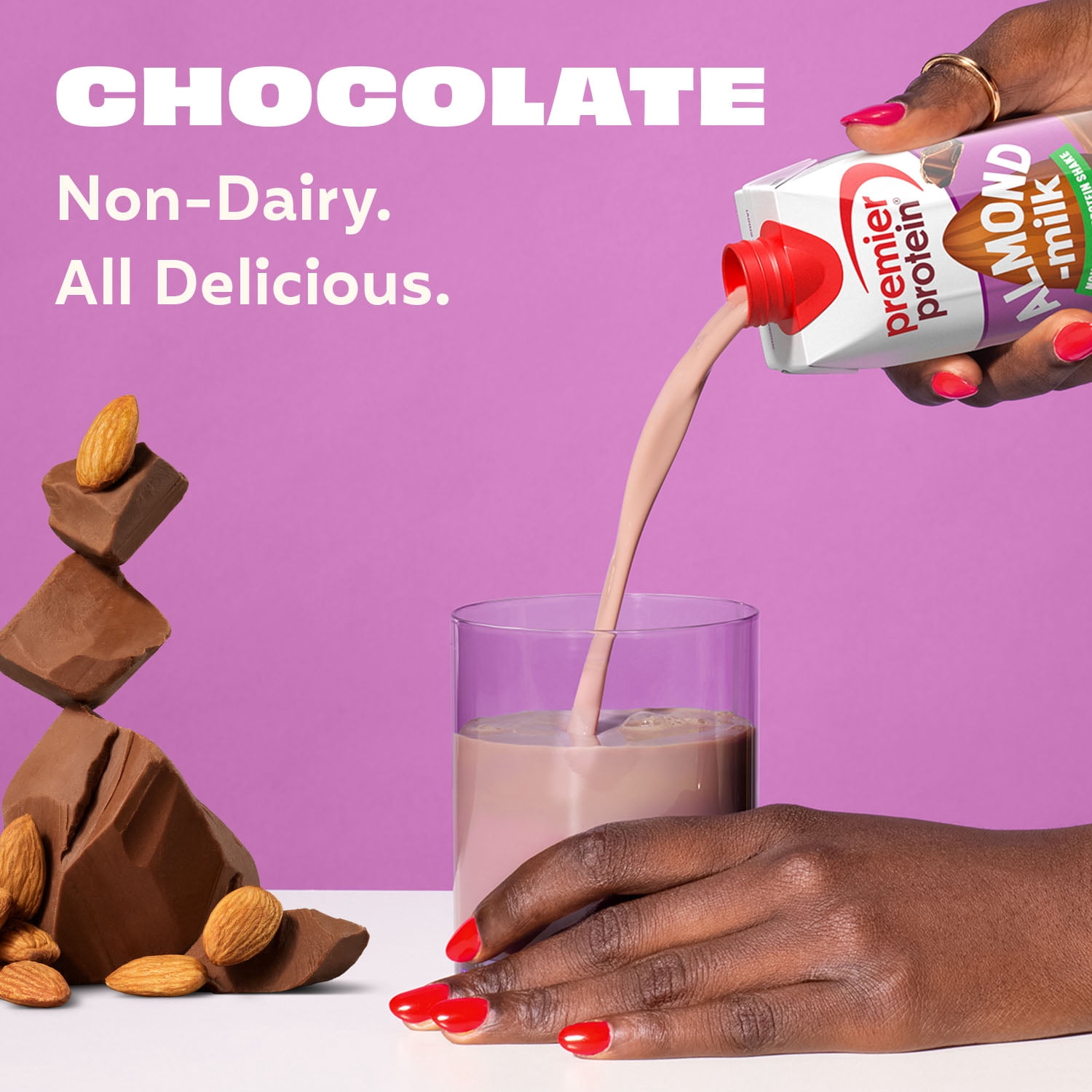 Premier Protein Almondmilk Non-Dairy Protein Shake, 20g Protein, 5g Sugar, 11 Fl oz, Chocolate, 4 Count