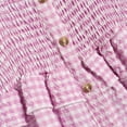 thumbnail image 6 of URMAGIC 1-6T Toddler Kids Summer Pink Plaid Suspender Smocked Dress Baby Girls Sundress, 6 of 7