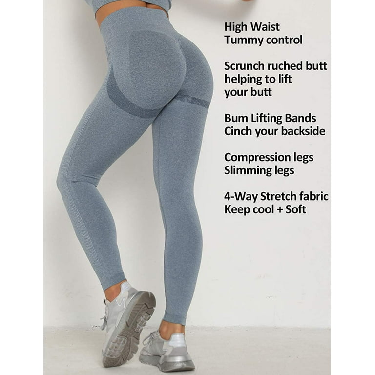 VASLANDA Seamless Leggings for Women Butt Lift High Waisted Yoga Pants  Tummy Control Compression Workout Tights Gym