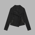 thumbnail image 2 of Womens Zip up Jacket Long Sleeve Lapel Fall Winter Dressy Commute Work Outwear with Zip Pockets S, 2 of 6