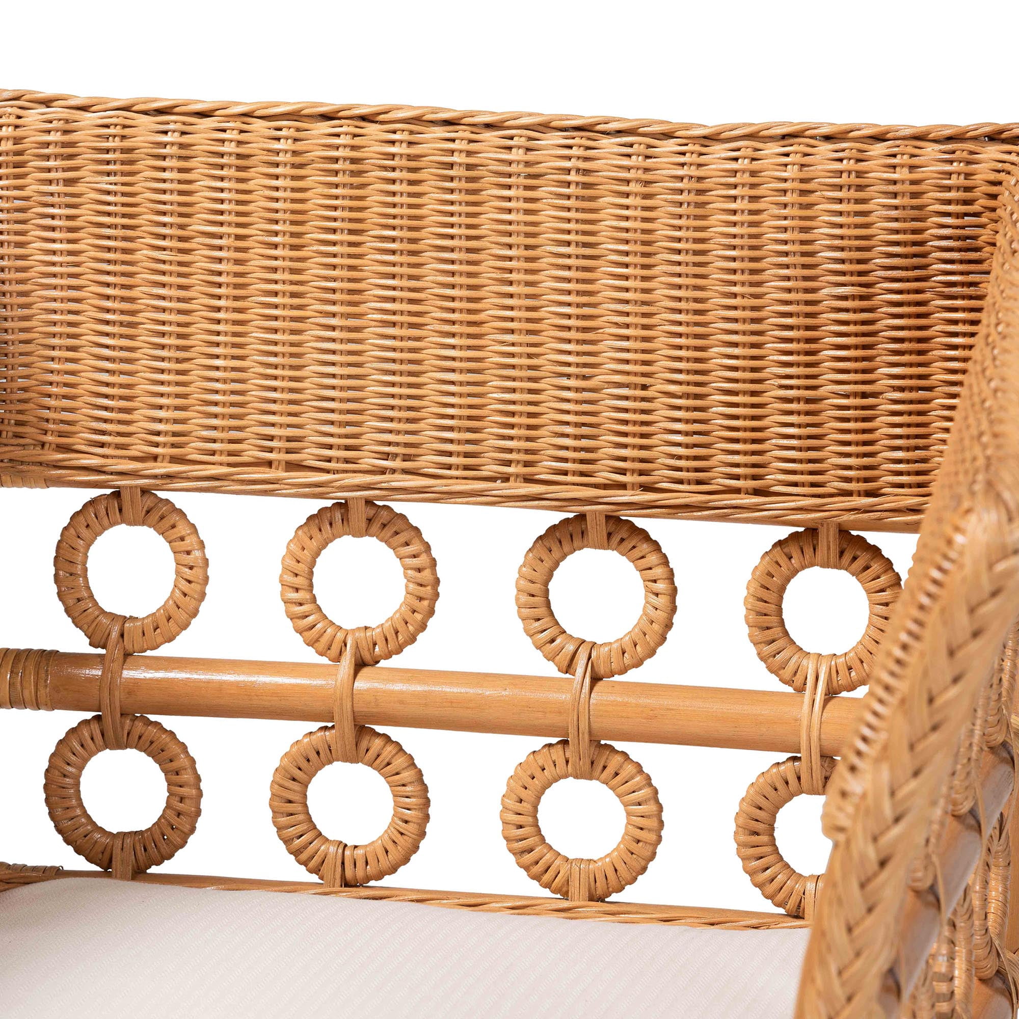 bali & pari Oxford Boho Arm Chair, Light Honey