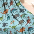 thumbnail image 4 of LightBlue Cartoon Dinosaurs Names Pattern Blanket,Comfortable Soft Flannel Throw Blanket,All Season,Warm Lightweight Blankets for Sofa Bed Couch Living Room Chair,50"x60", 4 of 4