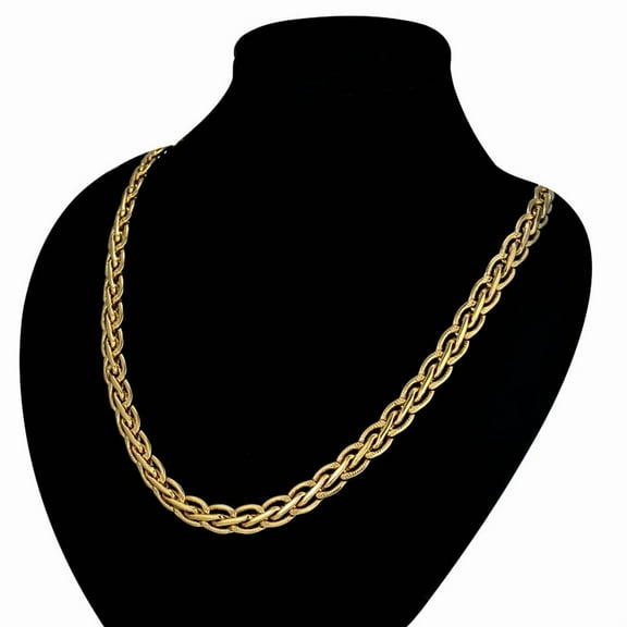 Vintage 45/55/66/76cm 14K Yellow Gold Necklace Fashion Mens Golden Chain Necklace Male Chain Golden Necklaces