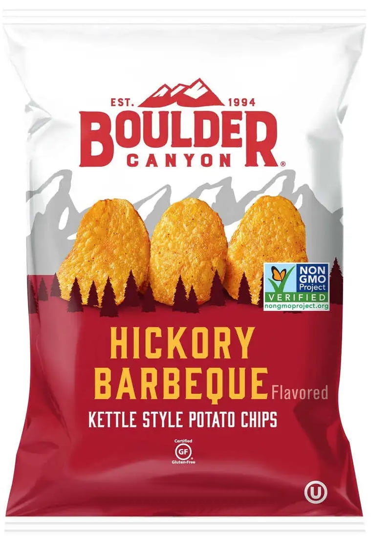 Boulder Canyon |Hickory Barbeque | Kettle Style Potato Chips| 1.5 Ounce | Pack of 12 Bundled by SUPERDEALS with Mystery Bonus Gift