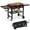 Flattop-Griddle, variant on Frizi Charcoal and Gas Grill Combo with Black Dual Lids, Dual Fuel Propane Gas Grill with 2 Side Shelves for Outdoor Backyard Barbecue Cooking