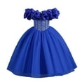 thumbnail image 2 of LYHaoo One Shoulder Children's Dress Strap Princess Dress Girl Flower Girl Festival Dress Party Dress Girl Gift,Little Girls Dresses Sizes 8-9 Years Blue, 2 of 6