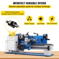 thumbnail image 4 of VEVOR Mini Metal Lathe 550W 7 x 12 inch Metal Lathe Metalworking Woodworking Bench Precision for Various Types of Metal Turning, 4 of 9