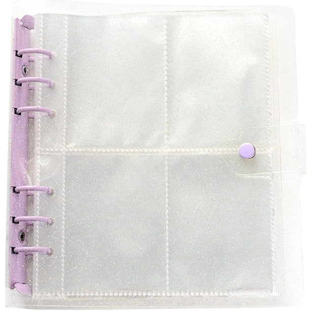 HTOOQ 3 Inch 200 Pockets Portable Photo Album Books Home Picture Case  Storage 6-Ring Binder Cover Refillable Notebook HTOOQ Photocard Name Card  ID Holder (Purple) 