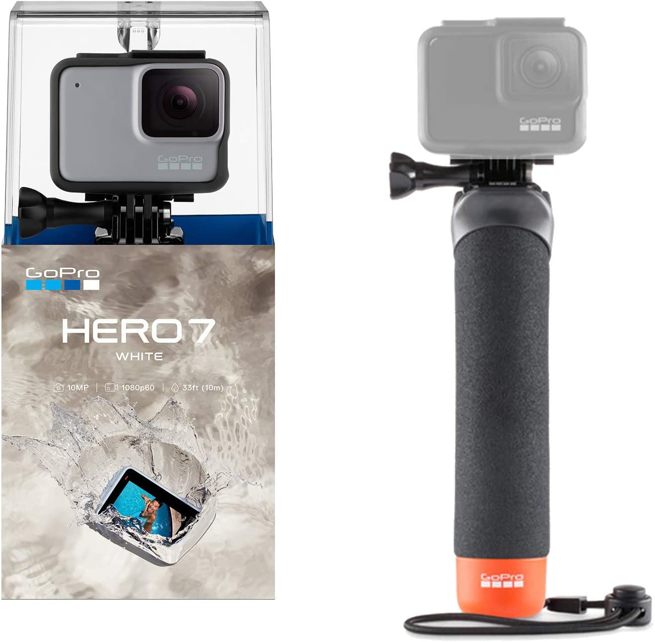 Gopro Hero 7 White Waterproof Action Camera With Gopro Handler Float Handle Walmart Com