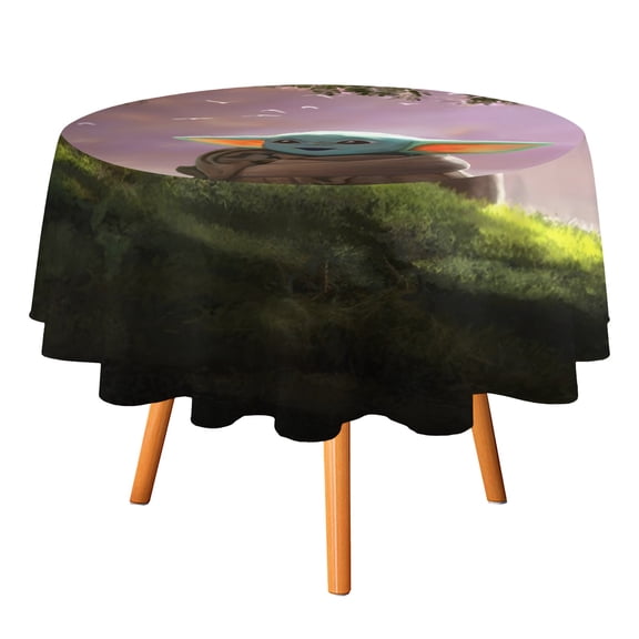Yoda Baby-Theme Round tablecloth has an iconic print, fits most tables, and is easy to care for perfect gifts for fans friends and family.diameter60''(152cm)