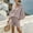 Beige women's boho beach outfit a1, variant on Cagogo Women's 2 Piece V Neck Batwing Sleeve Blouse Set Elastic Waisted Shorts Casual Summer Boho Beach Loose Tops Pants Lounge Outfits Travel Cruise Vacation Clothes, Dark Gray S