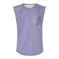 thumbnail image 2 of ADSSDQ Cotton Men's Big and Tall Sleeveless Tank Tops Muscle Shirts Gym Casual Workout Tees with Pocket Purple M, 2 of 4