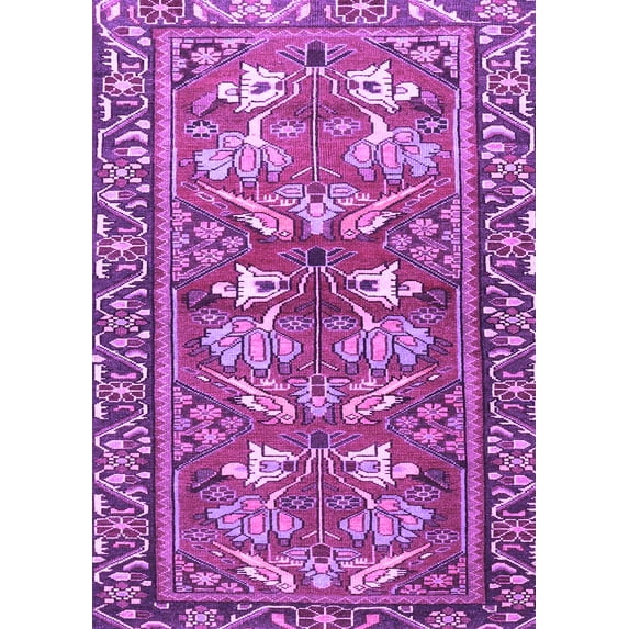 Ahgly Company Indoor Rectangle Persian Purple Traditional Area Rugs, 5' x 7'