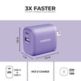 thumbnail image 4 of Velvet USB C Wall Charger Block 20W PD, Liquipel Powertek Type C Fast Charging Cube, Phone Wall Power Adapter with Foldable Plug, Compatible with iPhone, iPad, iWatch, Galaxy, Android, Pixel, Tablet, 4 of 7