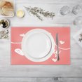 thumbnail image 3 of FYTPOV Linen Placemats, Pink Valentines Placemats for Kitchen and Dining, Valentines Day Decorations, Christmas Placemats for Party Home Decor, Table Decor, 18x12 in, 3 of 6