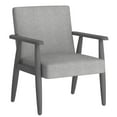 thumbnail image 1 of Mid-Century Modern Faux Leather Accent Chair in Grey-Beige, 1 of 7