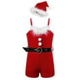 thumbnail image 5 of inhzoy Kids Girls Christmas Elf Leotard Jumpsuit with Hat Santa Helper Xmas Dress-Up Red 12, 5 of 9