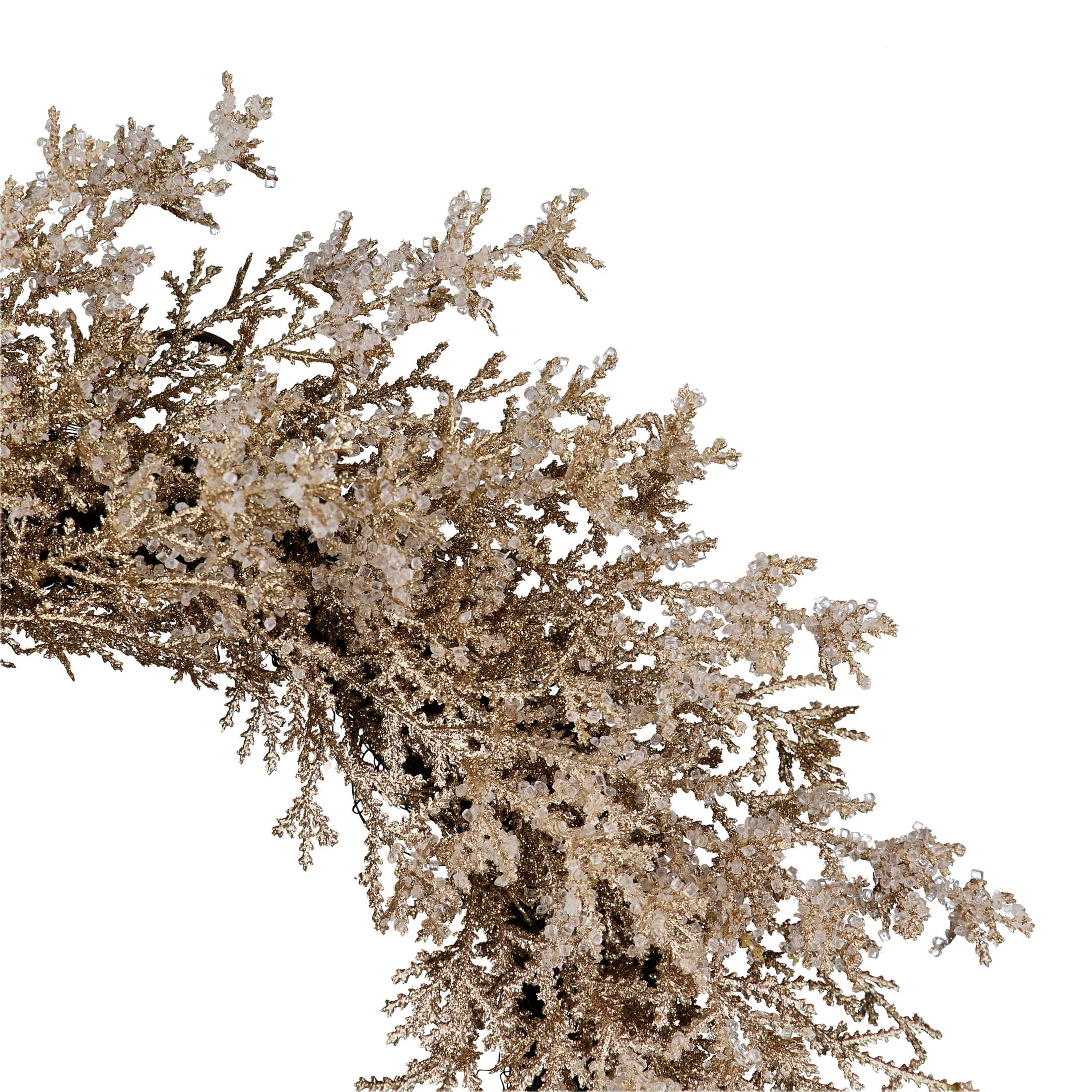 Iced Cedar Artificial Christmas Wreath, Champagne Gold, 24", by Holiday Time