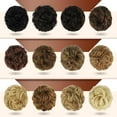 thumbnail image 5 of DOPI Claw Clip Messy Bun Hair Piece Wavy Curly Hair Bun Clip in Claw Chignon Ponytail Hairpieces Synthetic Tousled Updo Hair Extensions Scrunchie Hairpiece for Women, Gray and White Tips, 5 of 7