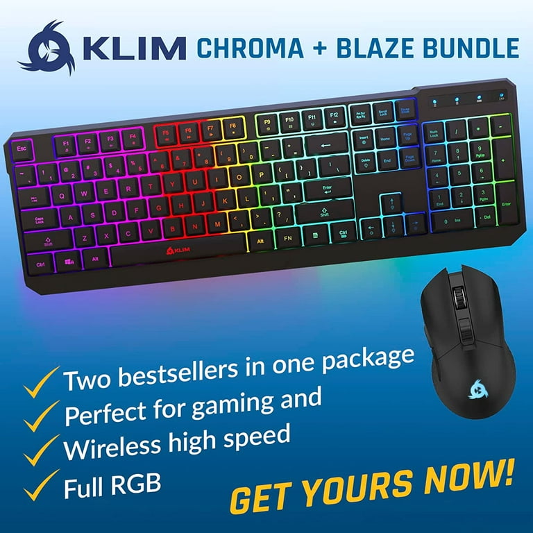 KLIM Chroma Wireless RGB Gaming Keyboard for PC, PS4, Xbox One