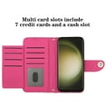 thumbnail image 2 of for Samsung Galaxy S24 Ultra Wallet Case, Elegant Card Holder Cash Slot PU Leather Kickstand Wrist Strap Wallet Shockproof Protective Flip Women Girls Case Cover for Samsung Galaxy S24 Ultra, Rose, 2 of 7