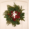 thumbnail image 5 of Norfolk Pine Christmas Wreath 16 Inch Artificial Christmas Wreaths for Front Door Christmas Wreath with Red Berry Decor for Window Door Outdoor Indoor Holiday Decor, 5 of 7