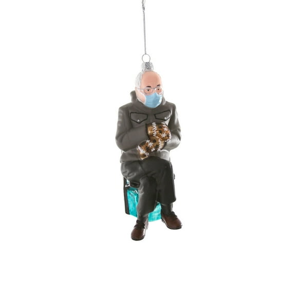 BERNIE SANDERS WITH MITTENS Inauguration Christmas Ornament by Cody Foster