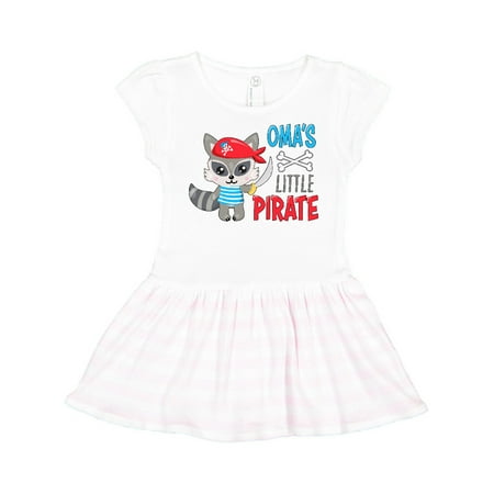 

Inktastic Oma s Little Pirate Cute Raccoon with Sword Gift Toddler Girl Dress
