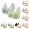 thumbnail image 3 of Xuhomer 2 PCS Front Closure Bras for Women Floral Without Underwire Lingerie Bra Breathable Comfortable Solid Color Plus Size Senior Wireless Bras, 3 of 3