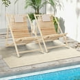 thumbnail image 2 of Costway 2 Pcs Chaise Longue Pliante en Bois pour Patio Extérieur Réglable Sans Assemblage, 2 of 9