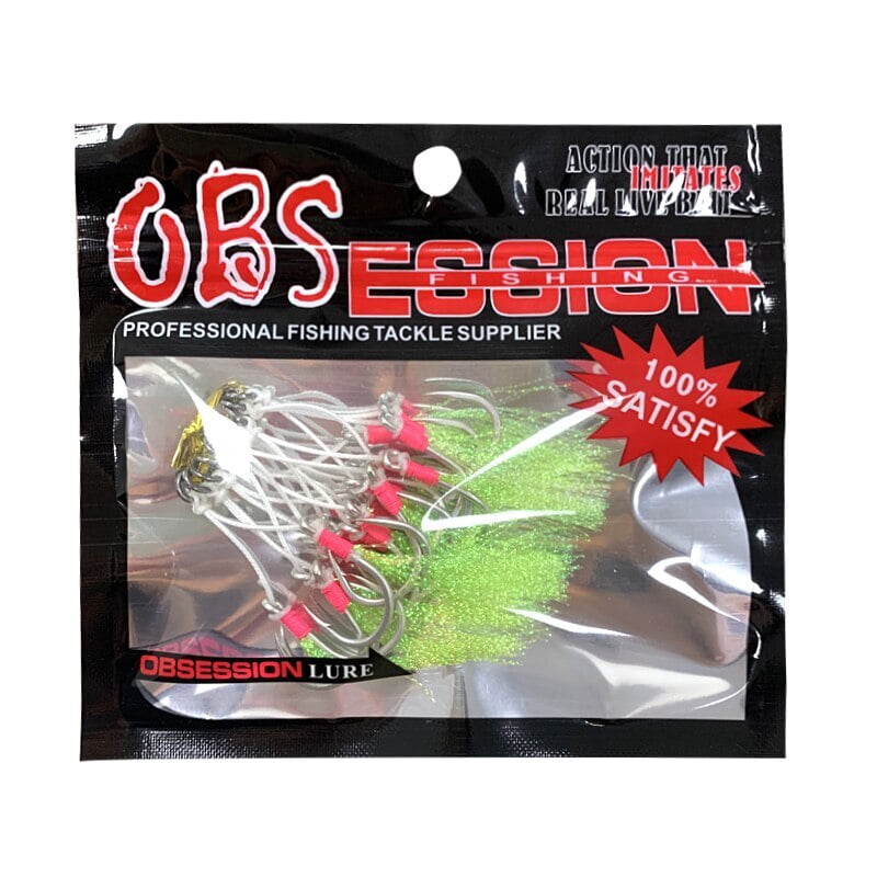 10Pairs 2/0-9/0 Twin Assist Barbed Hook Metal Jig Slow Jigging Fishing Hooks