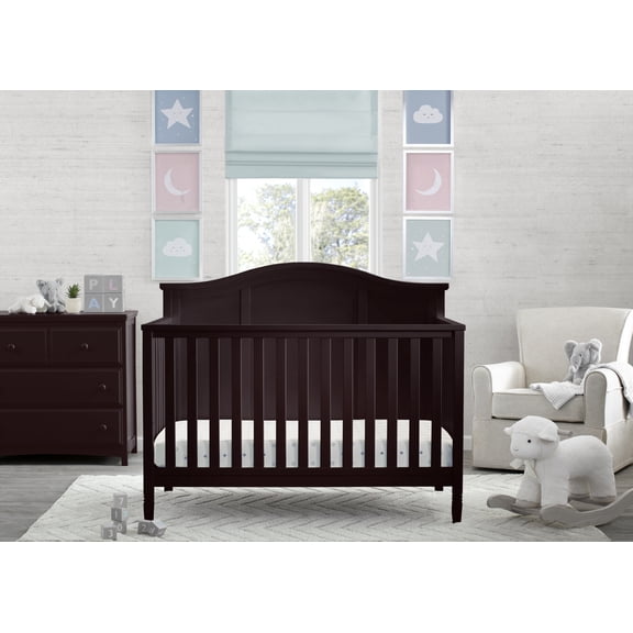 Delta Children Madrid 5-in-1 Convertible Baby Crib, Dark Chocolate
