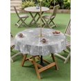 thumbnail image 3 of Outdoor Tablecloth with Umbrella Hole and Zipper, Grey Snowflake Christmas Round Table Cloth 54 Inch Waterproof Tablecloth, Winter Xmas Snowflake Gray Modern Art Picnic Table Cover for Patio Camping, 3 of 7