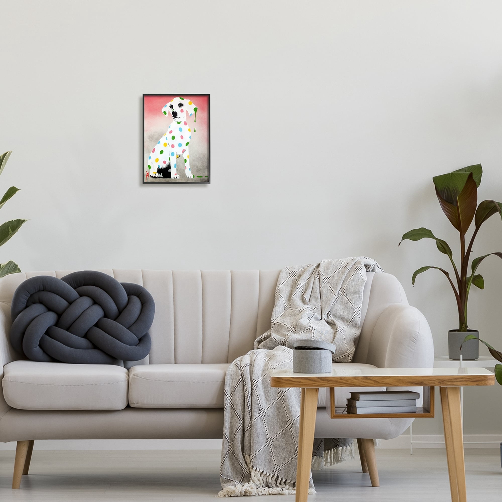 Stupell Industries Street Style Dalmatian Dog Pattern Animals & Insects Painting Gray Framed Art Print Wall Art