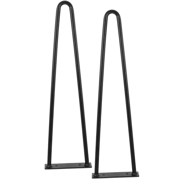 Tineasur Set of 2 Black U-Shaped Metal Table Legs for Home Furniture, and Stylish Support