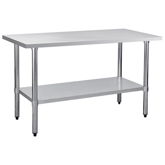 JERFIT 60" Stainless Steel Prep Table 24x60 Inch NSF Commercial Kitchen Work Table with Undershelf