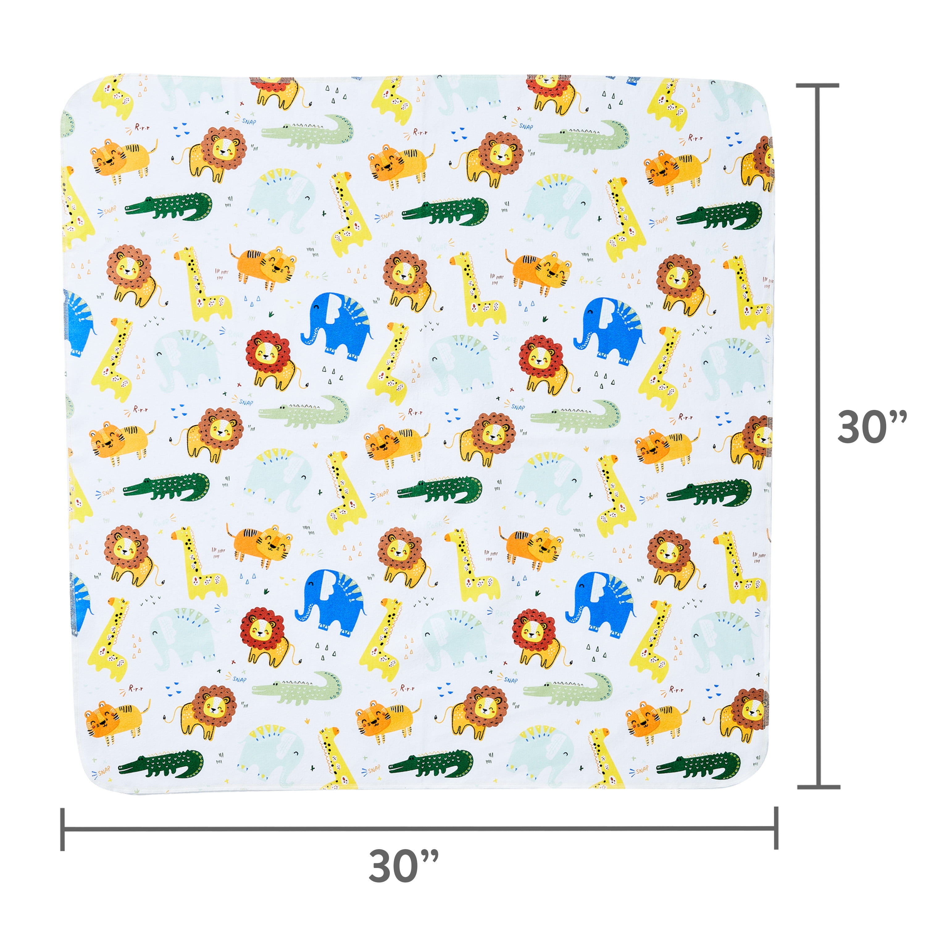 Parent's Choice Cotton Flannel Receiving Blankets for Baby Boys and Girls, Jungle, 4-Pack